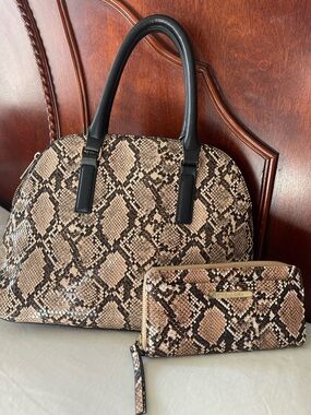 Snake print purse and wallet
